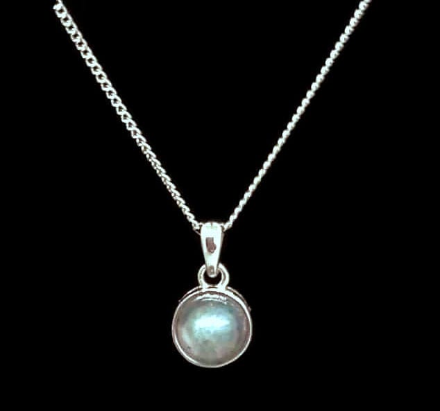 Natural Minimalist Solitaire Crystal Gemstone Set in Real Sterling Silver on 18 or 20 inch 925 Side Chain