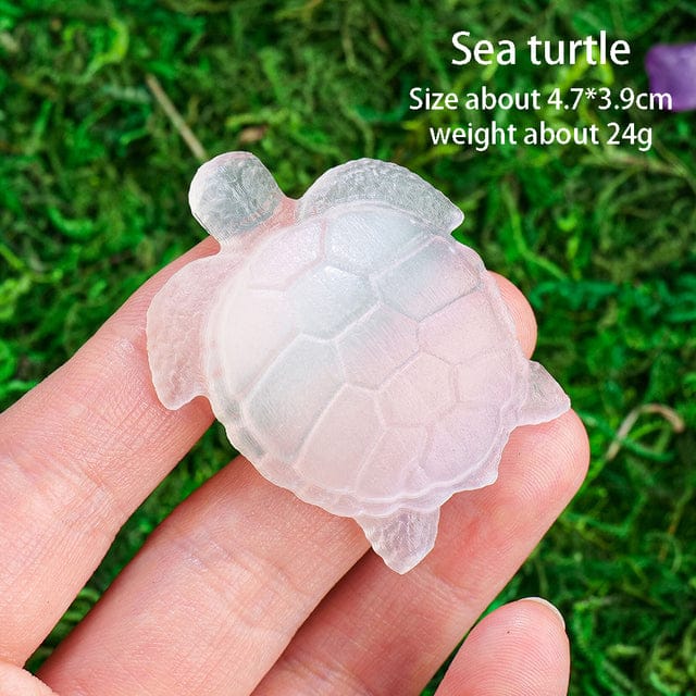 Sea turtle shape natural selenite carved crystal- Guiding Lights Boutique