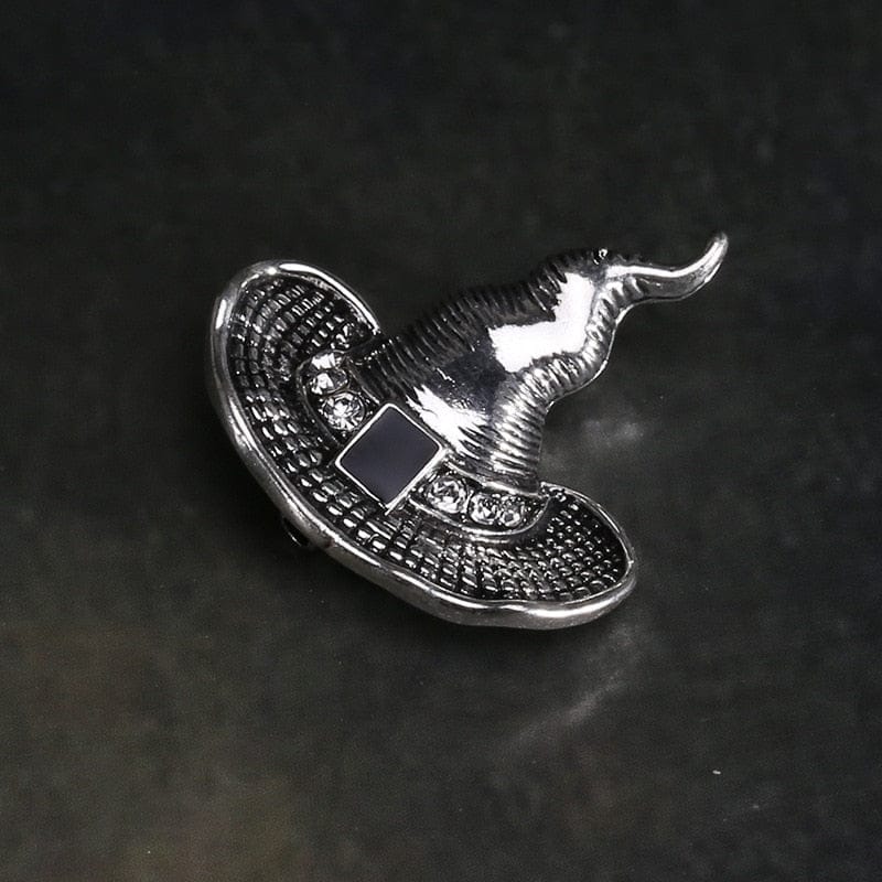 Silver Witches Hat Brooch Halloween Pins - Guiding Lights Boutique