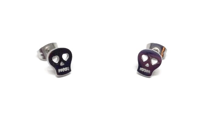 Skull Earrings Stainless Steel No Nickle Hypoallergenic Studs - Guiding Lights Boutique