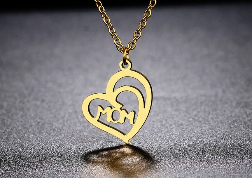 Gold-Mom's Heart Stainless Steel Necklace Gifts for Mom-gold or silver -Guiding Lights Boutique