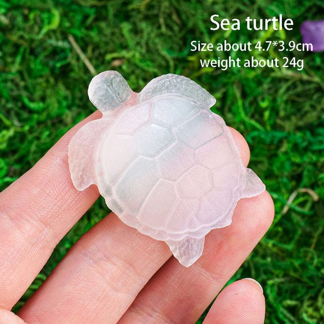 Sea turtle shape natural selenite carved crystal- Guiding Lights Boutique 