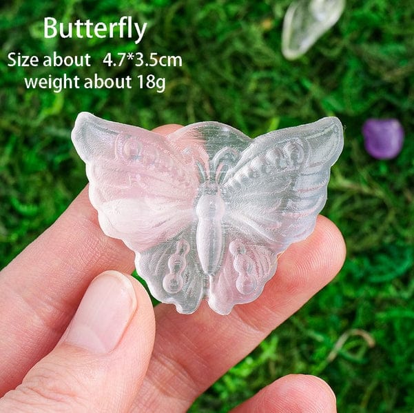 Butterfly shape natural selenite carved crystal- Guiding Lights Boutique 