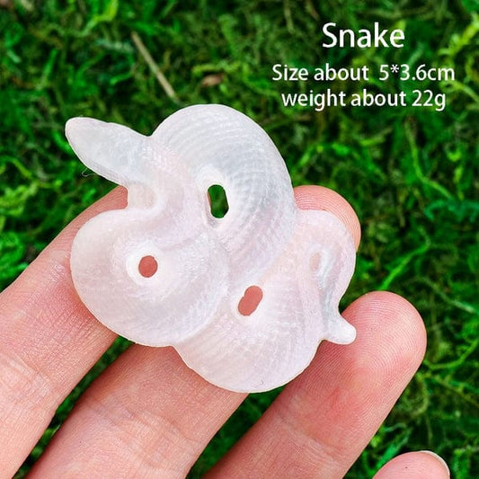 Snake shape natural selenite carved crystal- Guiding Lights Boutique 