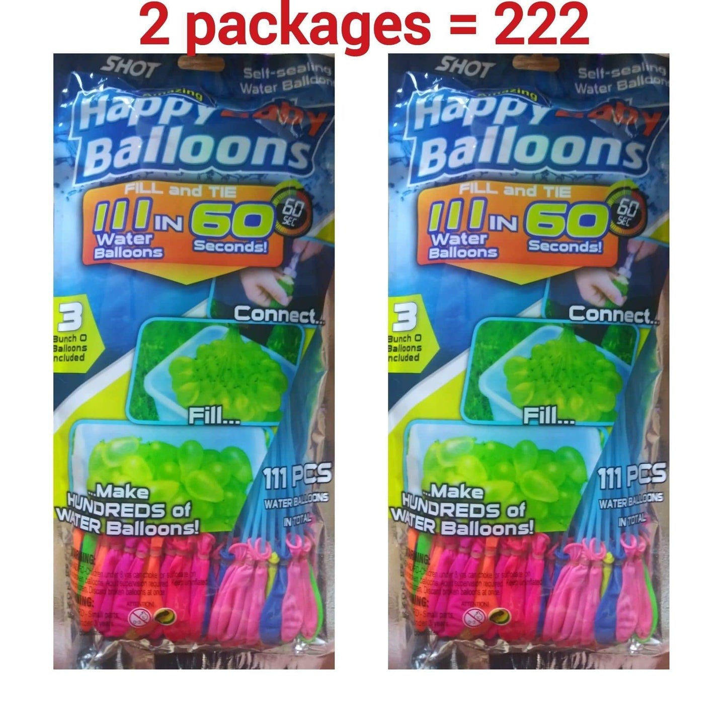 111pcs Self Sealing Magic Happy Baby Fast Fill Water Balloons No Tie - Guiding Lights Boutique