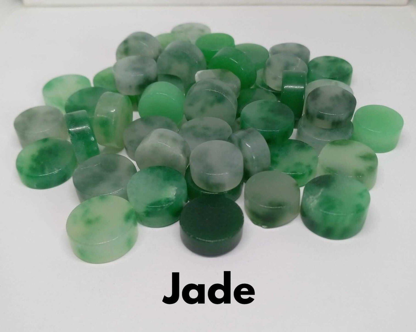 2pc Jade Natural Green Jadeite Abundance Crystal Prosperity Gemstone with Info Card - Guiding Lights Boutique