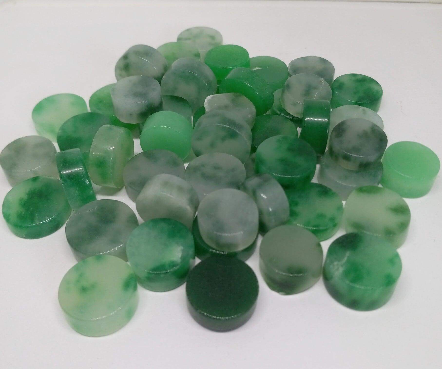 2pc Jade Natural Green Jadeite Abundance Crystal Prosperity Gemstone with Info Card - Guiding Lights Boutique