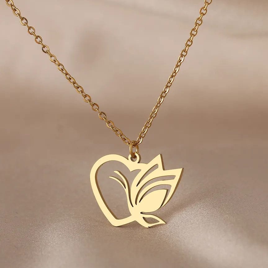 butterfly heart gold necklace