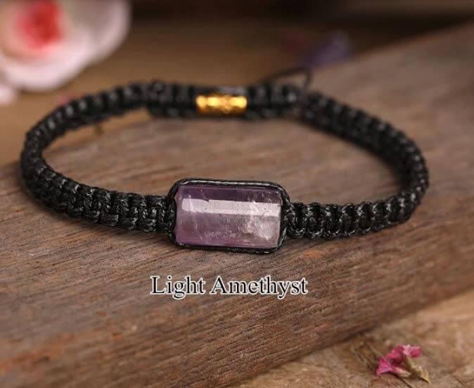 Crystal Precious Stone Wellness Bracelet - Amethyst - Sourceress
