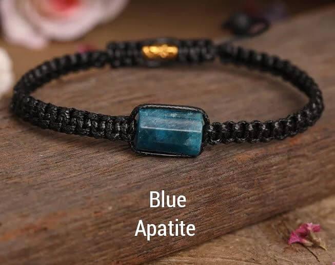 Adjustable Unisex Woven Natural Crystal Bracelets with Lava Beads. Multi Stone Options - Guiding Lights Boutique