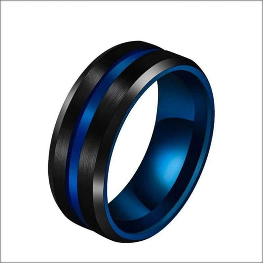 Black & Blue Groove Ring - Guiding Lights Boutique