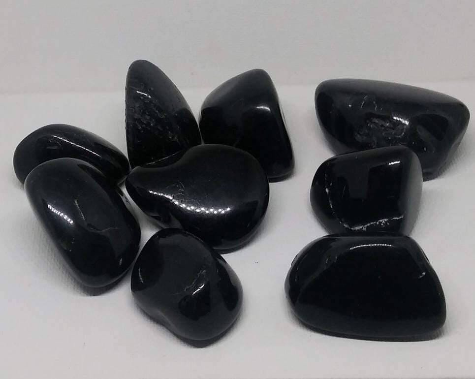 Black Onyx Natural Madagascar Mined tumbled with info card - Guiding Lights Boutique