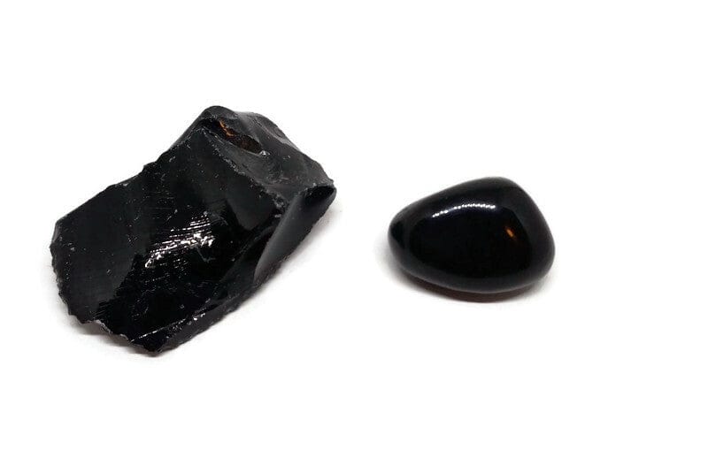 Black Obsidian Raw Rough Tumbled or Set of Both lowest cost- Guiding Lights Boutique