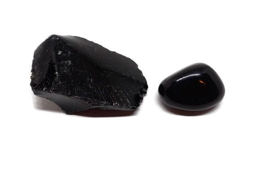Black Obsidian Raw Rough Tumbled or Set of Both lowest cost- Guiding Lights Boutique