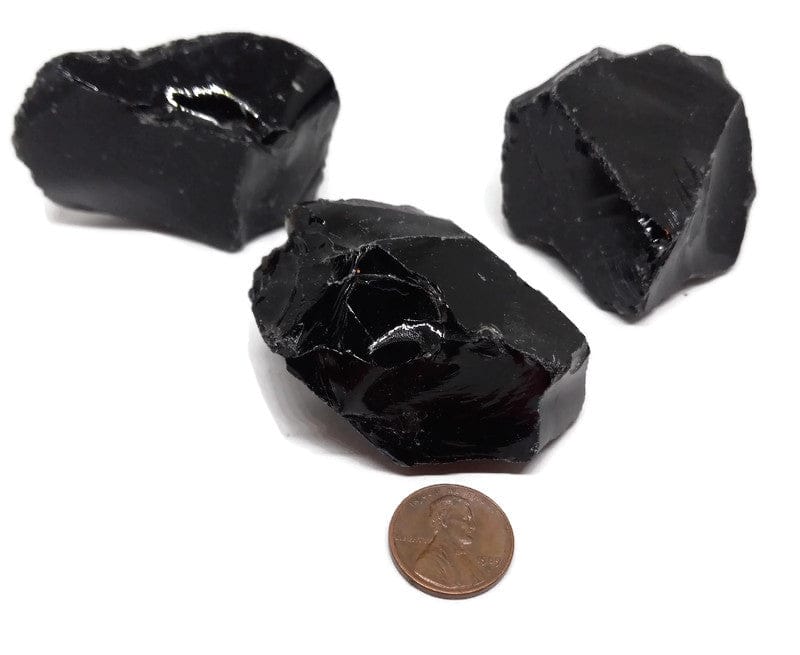 Black Obsidian Raw Rough Tumbled or Set of Both lowest cost- Guiding Lights Boutique