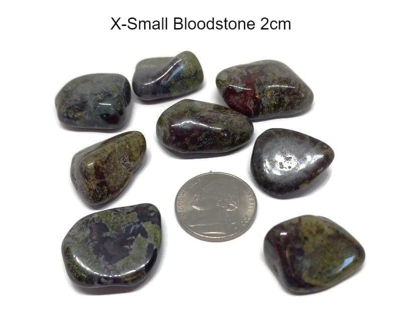 Bloodstone tumbled X small 2 cm $2.85- Guiding Lights Boutique