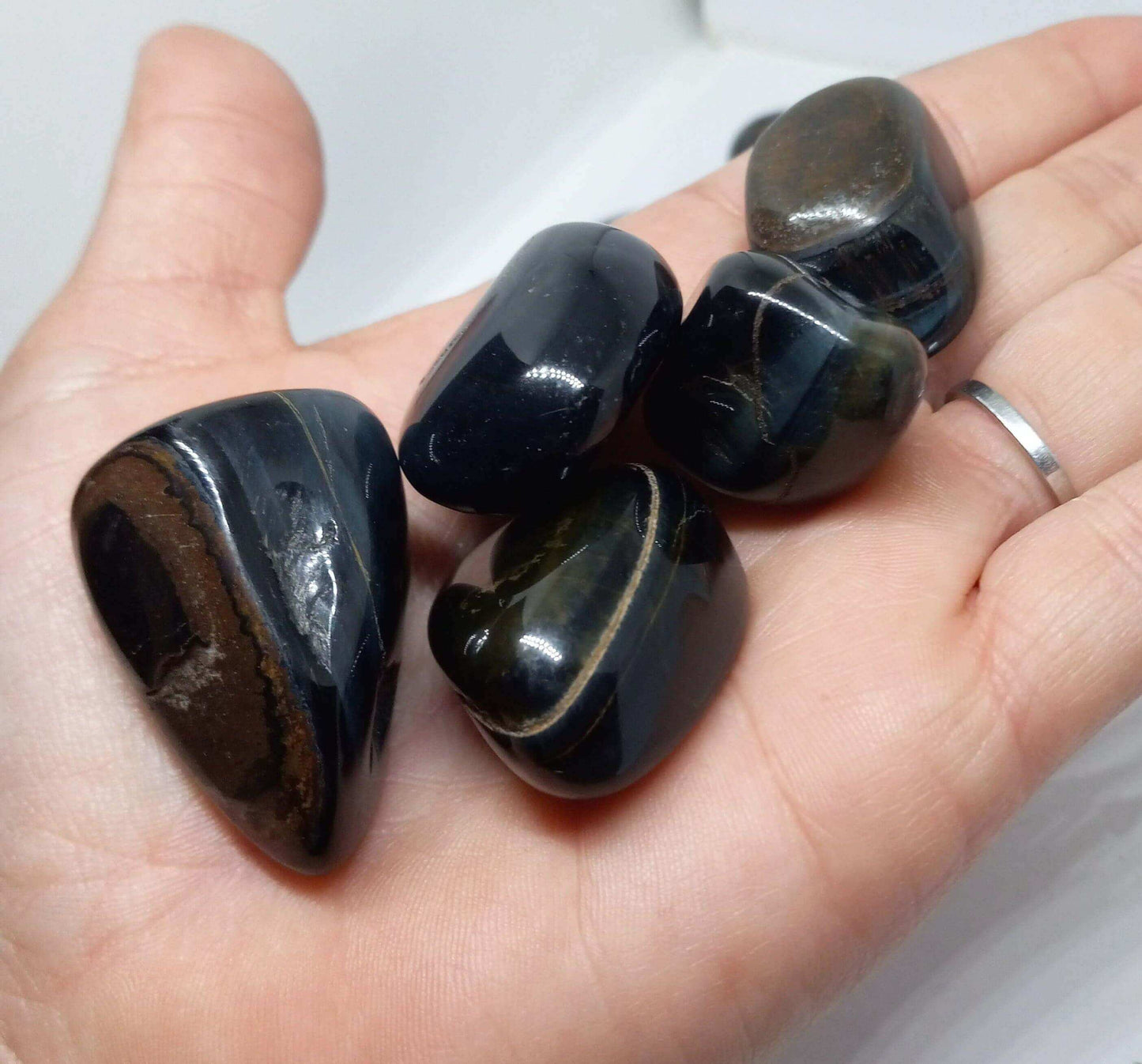 Blue Tiger Eye Tumbled Natural Balance, Confidence - Guiding Lights Boutique