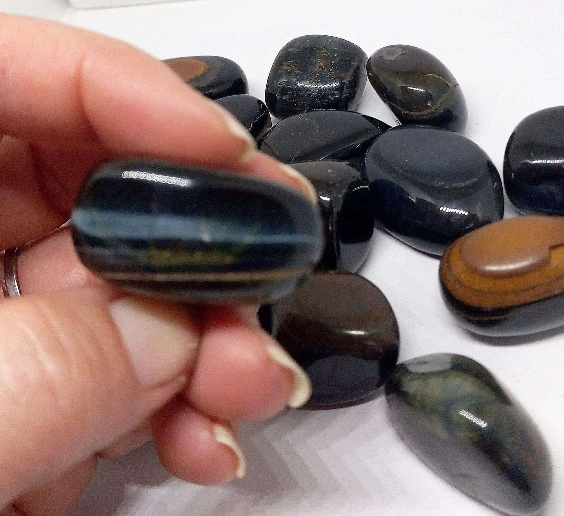 Blue Tiger Eye Tumbled Natural Balance, Confidence - Guiding Lights Boutique