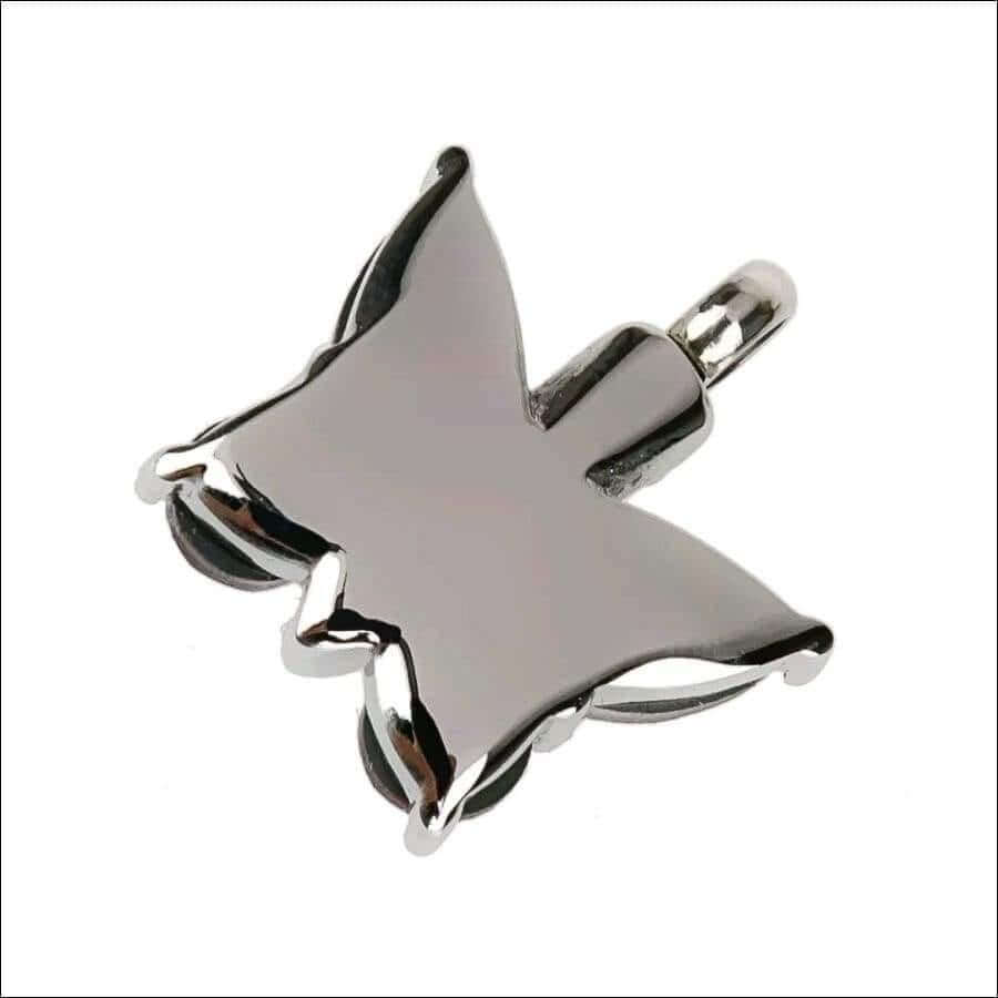 Butterfly Urn Necklace Stainless Steel with Crystal wings - Guiding Lights Boutique