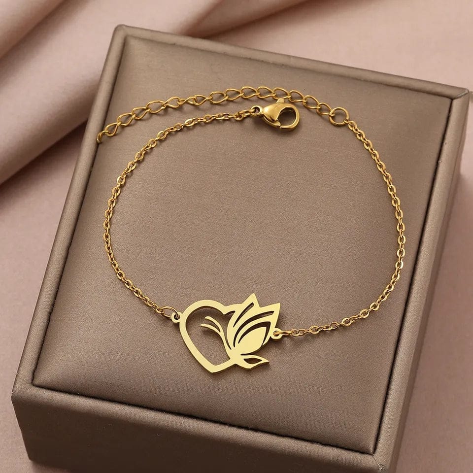 golden butterfly heart bracelet Guiding Lights Boutique