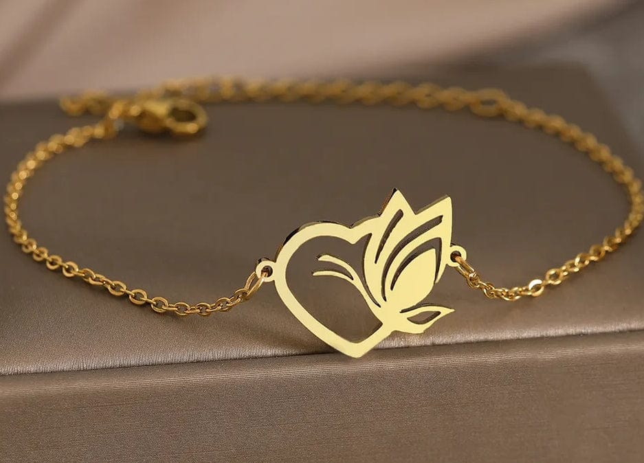 gold butterfly heart bracelet