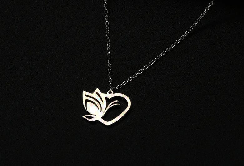 silver butterfly heart necklace- Guiding Lights Boutique 