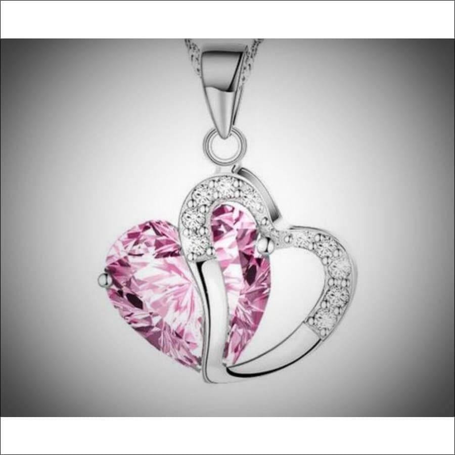 Crystal Heart Necklace sterling silver - Guiding Lights Boutique