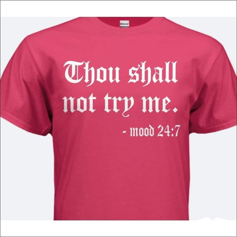 Dimple Mesh Thou Shall Not Try Me T-shirt - Guiding Lights Boutique