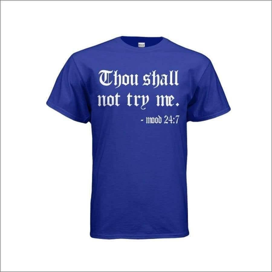 Dimple Mesh Thou Shall Not Try Me T-shirt - Guiding Lights Boutique
