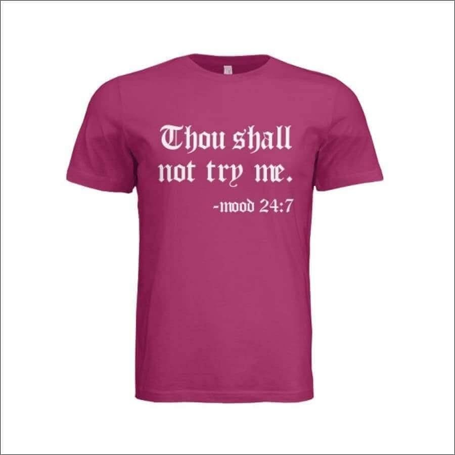 Dimple Mesh Thou Shall Not Try Me T-shirt - Guiding Lights Boutique