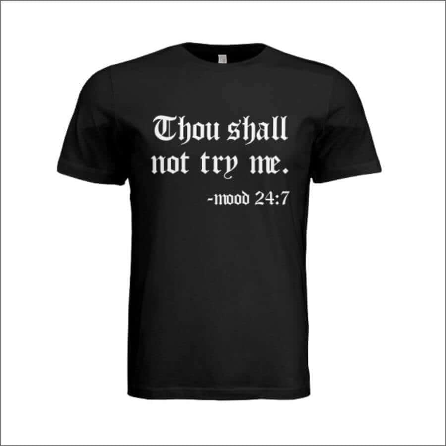 Dimple Mesh Thou Shall Not Try Me T-shirt - Guiding Lights Boutique