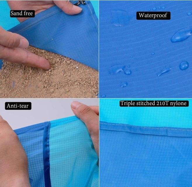 Extra-Large Beach Mat Picnic Blanket Sand Free Waterproof & Compact 210 cm x 200 cm - Guiding Lights Boutique