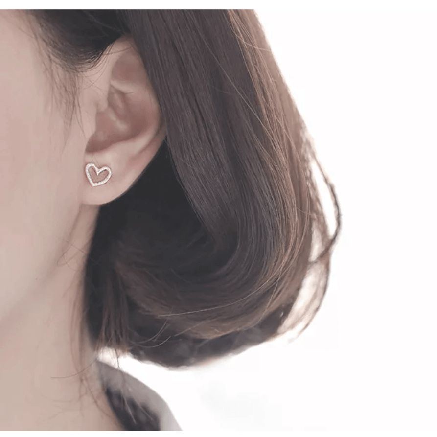 Genuine Sterling Silver Heart Post Earrings .925 - Guiding Lights Boutique