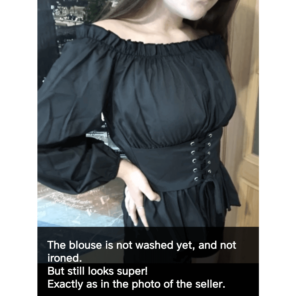 Gothic Lace-up Front Vintage Steampunk Off Sholder Renaissance Corset Blouse - Guiding Lights Boutique