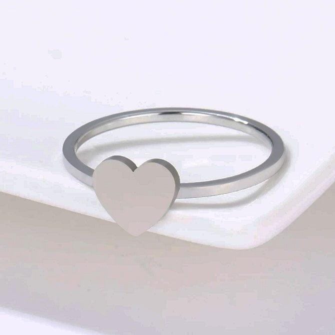 Heart Rings No Tarnish Stainless Steel Polished in Gold or Silver Minimalist Style - Guiding Lights Boutique