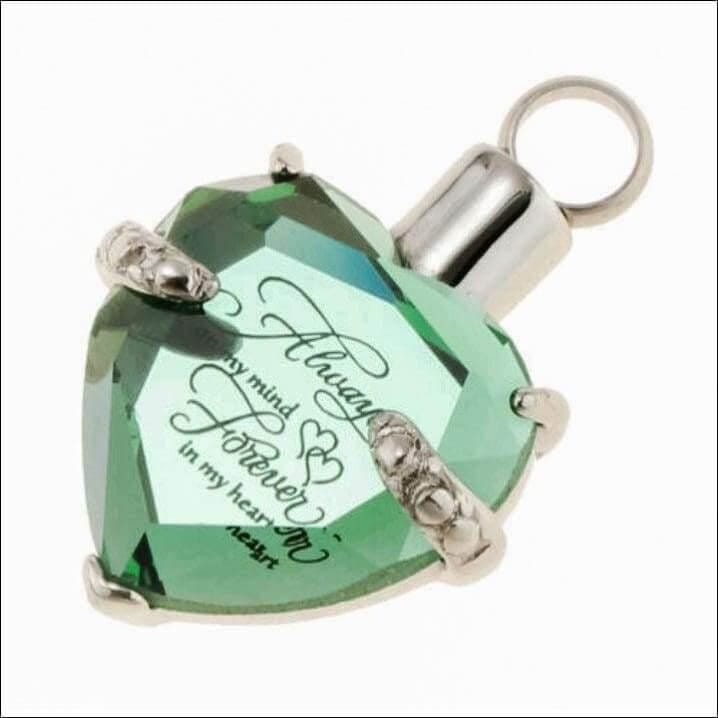 Light Green Always in my Heart Memorial Urn Necklace - Guiding Lights Boutique