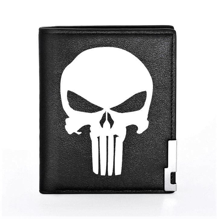 Men's Skull Wallet's Black Pu Leather Slim Billfold Slim - Guiding Lights Boutique