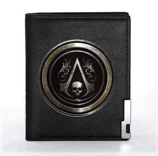 Men's Skull Wallet's Black Pu Leather Slim Billfold Slim - Guiding Lights Boutique
