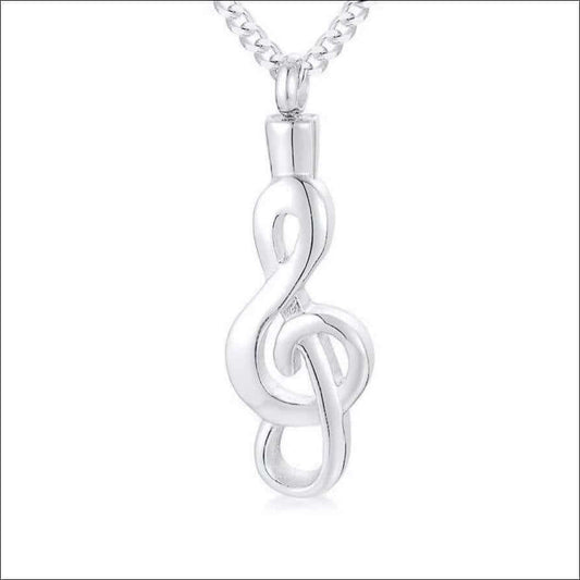 Music Note Stainless Steel Memorial Urn Necklace - Guiding Lights Boutique
