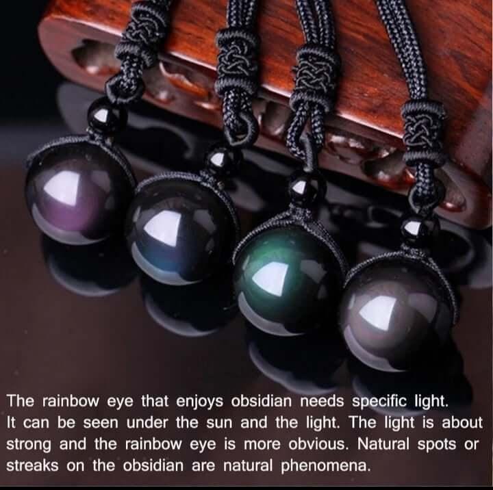 Natural Rainbow Eye Obsidian Rope Necklace - Guiding Lights Boutique