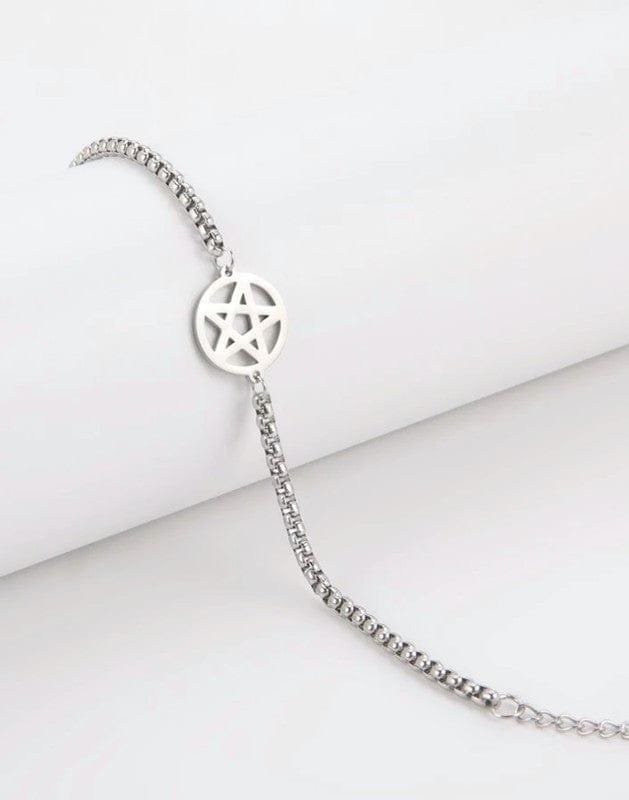 Pentacle Bracelets Stainless Steel Pentagram Bracelet in Gold or Silver - Guiding Lights Boutique