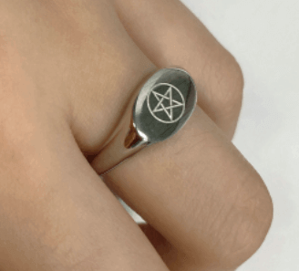 Pentagram Engraved Pentacle Star High Polished Stainless Steel Limited Edition Ring - Guiding Lights Boutique