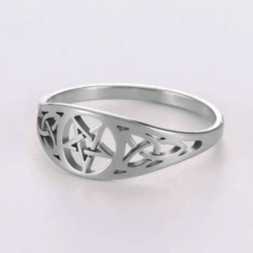 Pentagram Pentacle Star Celtic Knot Stainless Steel Protection Talisman Ring $15.99 - Guiding Lights Boutique