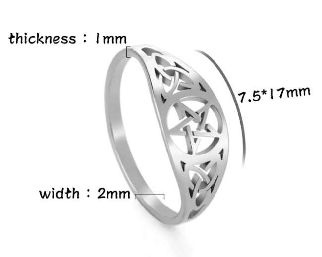 Pentagram Pentacle Star Celtic Knot Stainless Steel Protection Talisman Ring $15.99 - Guiding Lights Boutique