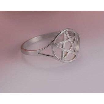 Pentagram Pentacle Star Stainless Steel Ring Nickel Free No Tarnish - Guiding Lights Boutique