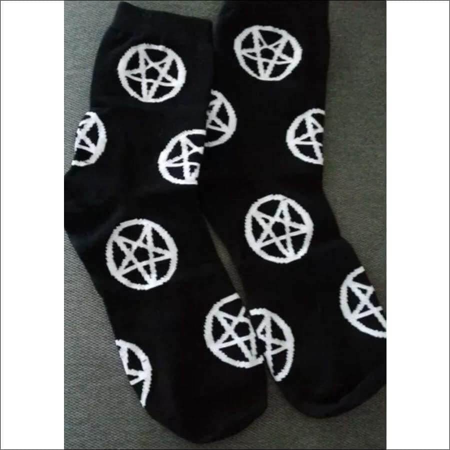 Pentagram Socks Black and White Very Comfortable High Quality 8.00 - Guiding Lights Boutique