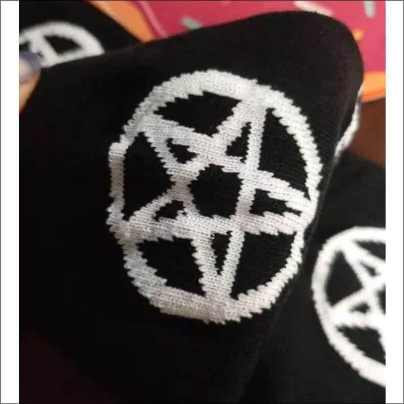 Pentagram Socks Black and White Very Comfortable High Quality 8.00 - Guiding Lights Boutique
