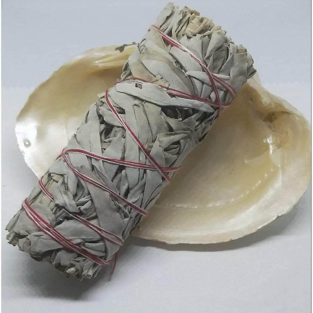 Premium Organic White Sage Smudge Stick 4 inch long thick for Energy Clearing California White Sage - Guiding Lights Boutique