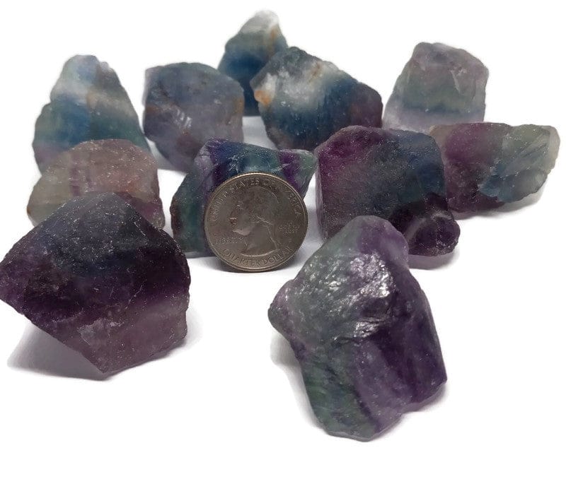 Rainbow Fluorite Natural Morocco Mined Raw Crystal Gemstone with info card - Guiding Lights Boutique