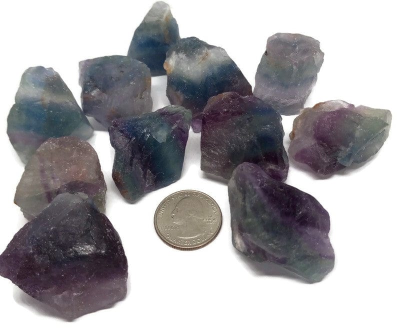 Rainbow Fluorite Natural Morocco Mined Raw Crystal Gemstone with info card - Guiding Lights Boutique